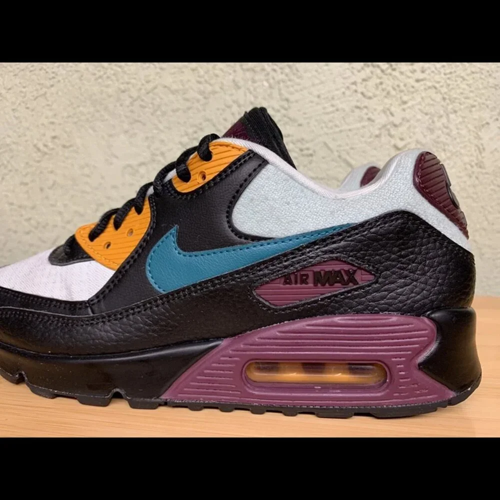 RARE‎ 🚀 Nike Wmns Air Max 90 Silver Bordeaux Teal Light Geode 325213-058 Size 7